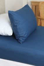 ملحفه نیم ست یک نفره دو تکه 90 بروجرد رنگ آبی نفتی - Image 3