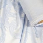 پارچه رومیزی پنبه پلی استر ویسکوز بروجرد عرض 150 طرح ژاکارد رنگ آبی پاسکالی