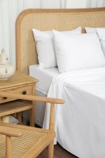 ملحفه رو انداز دو نفره بروجرد طرح ساده رنگ سفید - Image 4