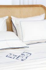 ست کاور لحاف بزرگسال گلدوزی دو نفره شش تکه بروجرد طرح برسام رنگ خام شویی - Image 9