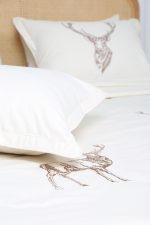 ست کاور لحاف بزرگسال گلدوزی دو نفره شش تکه بروجرد طرح گوزن رنگ خام شویی - Image 10