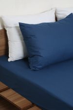 ملحفه نیم ست دو نفره سه تکه عرض 180 بروجرد رنگ آبی نفتی - Image 3