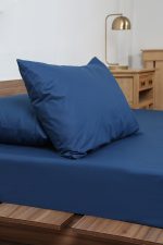 ملحفه نیم ست دو نفره سه تکه عرض 180 بروجرد رنگ آبی نفتی - Image 5