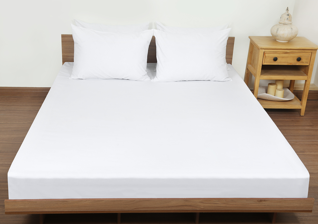 نیم ست دونفره سه تکه یک کالیته 311602 رنگ سفید کد084801 (3) ملحفه نیم ست دو نفره سه تکه عرض 180 بروجرد رنگ سفید 311602 - Image 1