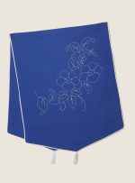 رانر گلدوزی بروجرد طرح ترمه رنگ آبی کاربنی