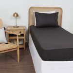 ملحفه نیم ست یک نفره دو تکه 90 بروجرد رنگ نوک مدادی