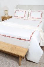 ست کاور لحاف بزرگسال گلدوزی دو نفره شش تکه بروجرد طرح فیوره رنگ شیری - Image 5