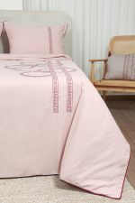 ست کاور لحاف بزرگسال گلدوزی دو نفره شش تکه بروجرد طرح ورساچه رنگ صورتی چرک - Image 17