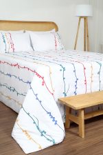 ست کاور لحاف بزرگسال گلدوزی دو نفره شش تکه بروجرد طرح کلاریسا رنگ سفید - Image 4