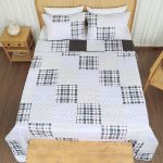 ست روتختی پنبه دوز دو نفره سه تکه بروجرد چهل تکه طرح پرتو رنگ 01