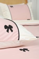 ست کاور لحاف بزرگسال گلدوزی دو نفره شش تکه بروجرد طرح شاپرک رنگ صورتی - Image 7