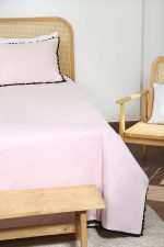 کاور تمام ست دکمه خور دو نفره چهار تکه 180 بروجرد طرح ملودی رنگ صورتی چرک - Image 4